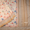 Semi Linen Cream Floral Printed Saree 05