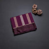 Raw Silk Magenta Purple Saree With Zari Stripes Design And Simple Border