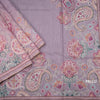 Semi Linen Light Plum Purple Printed Saree