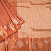 Raw Silk Rust Orange Zari Worked Saree