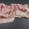Satin Silk Light Peach Floral Printed Saree With Zari Border