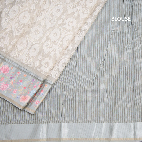 Kora Cream Saree With Satin Border 02