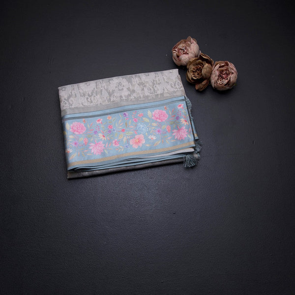 Kora Cream Saree With Satin Border 03