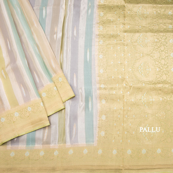 Tissue Banaras Multi Colour Zari Worked Saree 03