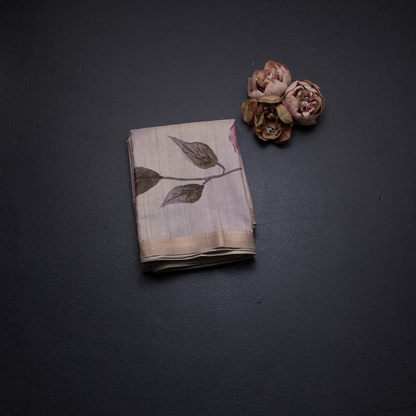 Tussar Multi Colour Floral Printed Saree 02