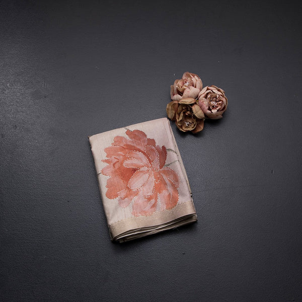 Tussar Multi Colour Floral Printed Saree 03