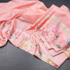 Tussar Peach Saree With Zari Buttas And Printed Border