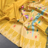 Raw Silk Mango Yellow Saree With Zari Buttas And Temple Border