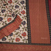 Tussar Cream Floral Printed Saree 05