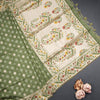 Raw Silk Pickle Green Zari Worked Saree With Printed Work