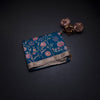 Katan Silk Peacock Blue Floral Printed Saree With Zari Border