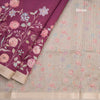 Katan Silk Wine Colour Floral Printed Saree With Zari Border