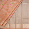 Tissue Kota Orange Thread Work Saree With Zari Border