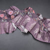 Tussar Plum Purple Floral Printed With Thread Work Saree