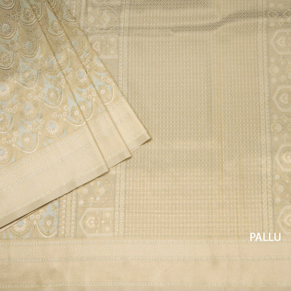 Banaras Very Light Green Zari Worked Saree