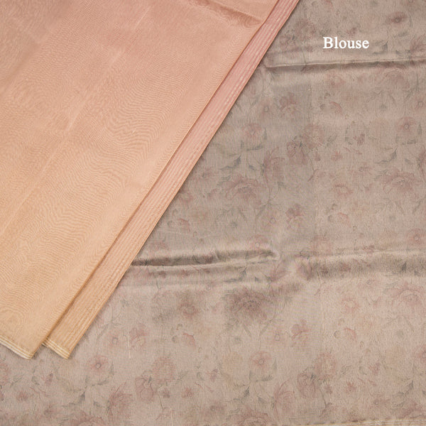 Organza Multi Colour Zari Stripes With Thread Work Saree 02