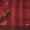 Pure Tussar Maroon Floral Printed Saree 03