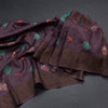 Pure Tussar Dark Purple Printed Saree