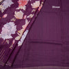 Linen Dark Purple Floral Printed saree
