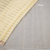 Organza Light Yellow Zari Stripes Saree With Thread Border