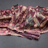Raw Silk Wine Colour Floral Printed Saree And Zari With Chamki Border
