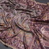 Raw Silk Plum Purple Kalamkari Printed Saree And Zari With Chamki Border