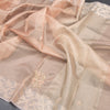 Tissue Kota Peach Zari Worked Saree With Gota Work