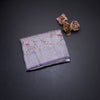 Banaras Lavender Zari With Floral Thread Work Saree