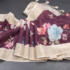 Raw Silk Wine Colour Floral Printed Saree With Thread Border