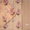 Semi Raw Silk Pastel Orange Floral Printed Borderless Saree