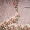 Semi Raw Silk Light Brown Saree With Zari Buttas And Printed Border