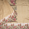 Semi Raw Silk Golden Brown Saree With Zari Buttas And Printed Border