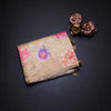 Raw Silk Sandal Zari stripes Saree And Printed Sequence Work