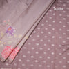 Raw Silk Brown Zari stripes Saree And Printed Sequence Work