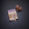 Tussar Lavender Plain Saree With Temple Border