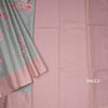 Raw Silk Pista Green Stripes Printed Saree With Zari Checks Border