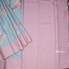 Raw Silk Light Blue Stripes Printed Saree With Zari Checks Border