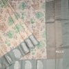 Raw Silk Cream Zari Stripes With Floral Printed Saree 04