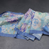Semi Raw Silk Sky Blue Floral Printed Saree With Ribbon Border