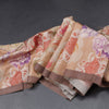 Semi Raw Silk Light Brown Floral Printed Saree With Ribbon Border