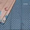 Semi Raw Silk Light Brown Floral Printed Saree With Ribbon Border 02