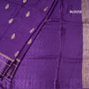 Tussar Dark Purple Saree With Zari Buttas And Satin Border