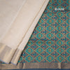 Raw Silk Cream Plain Saree With Zari Border