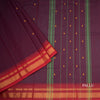 Chettinad Cotton Maroon Saree With Small Buttas And Temple Border With Blouse