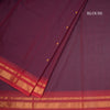 Chettinad Cotton Maroon Saree With Small Buttas And Temple Border With Blouse