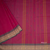 Chettinad Cotton Hot Pink Saree With Small Buttas And Temple Border With Blouse