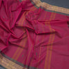 Chettinad Cotton Hot Pink Saree With Small Buttas And Temple Border With Blouse