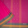 Chettinad Cotton Hot Pink Saree With Small Buttas And Temple Border With Blouse 02