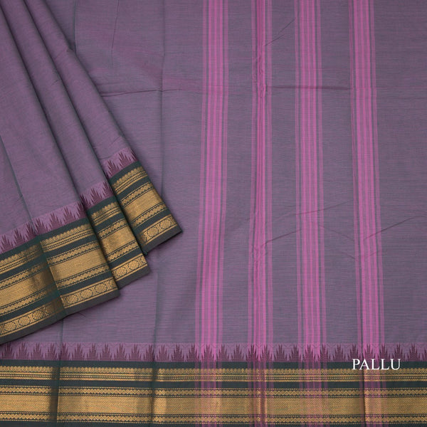 Chettinad Cotton Shot Colour Plain Saree With Zari Border Without Blouse 05