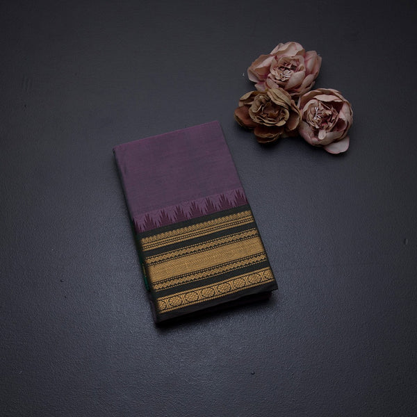 Chettinad Cotton Shot Colour Plain Saree With Zari Border Without Blouse 05